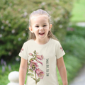 Toddler girl wearing  Kids Floral | Bee Tee |Golden Dust: "Small Bee, Big Job" Performance Tee 