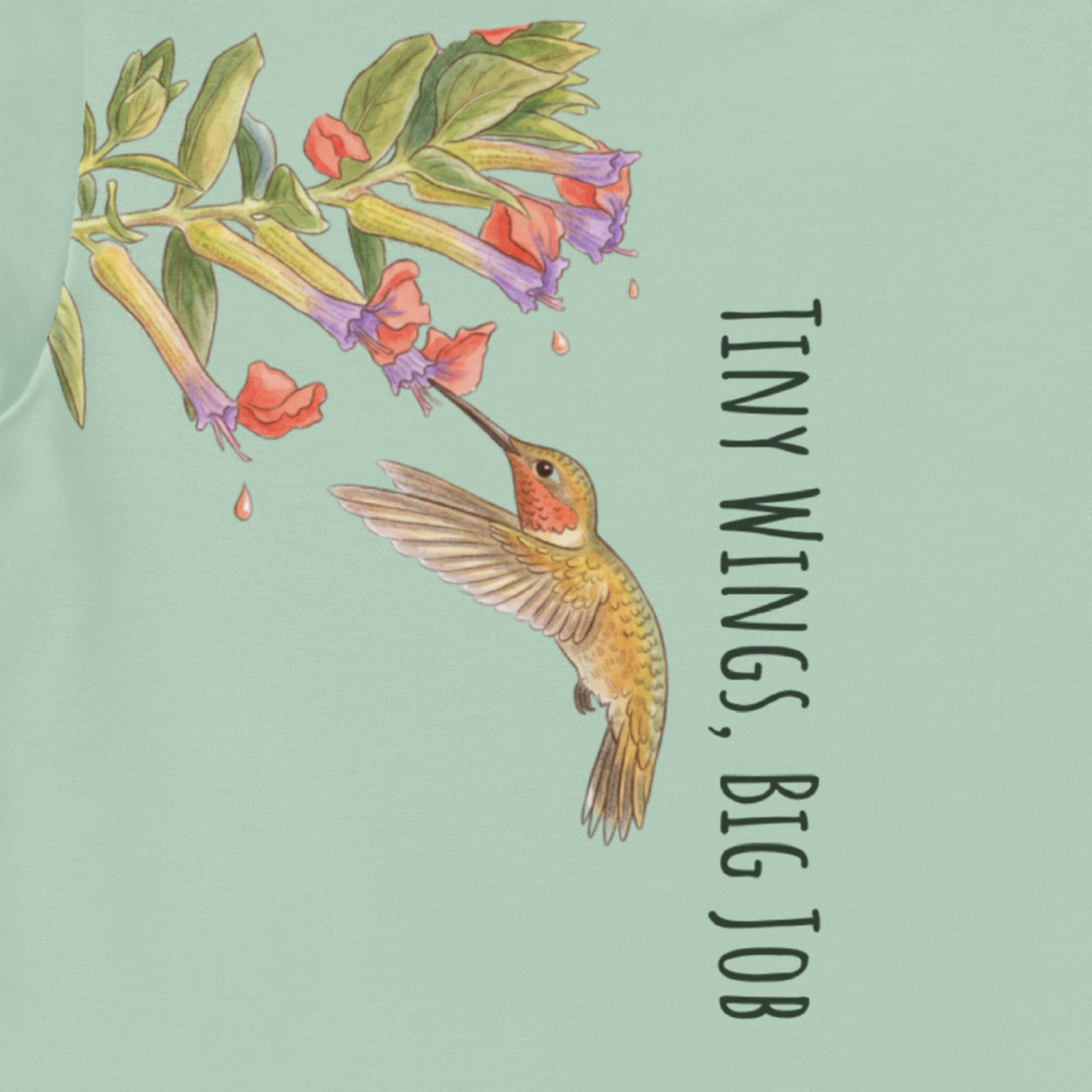 Tiny Wings Big Job AoP Hummingbird Toddler Tee | Tinywing Tales