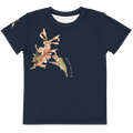 "Sweet Nectar" all-over print toddler tee featuring vibrant hummingbirds and wildflowers on a white background.