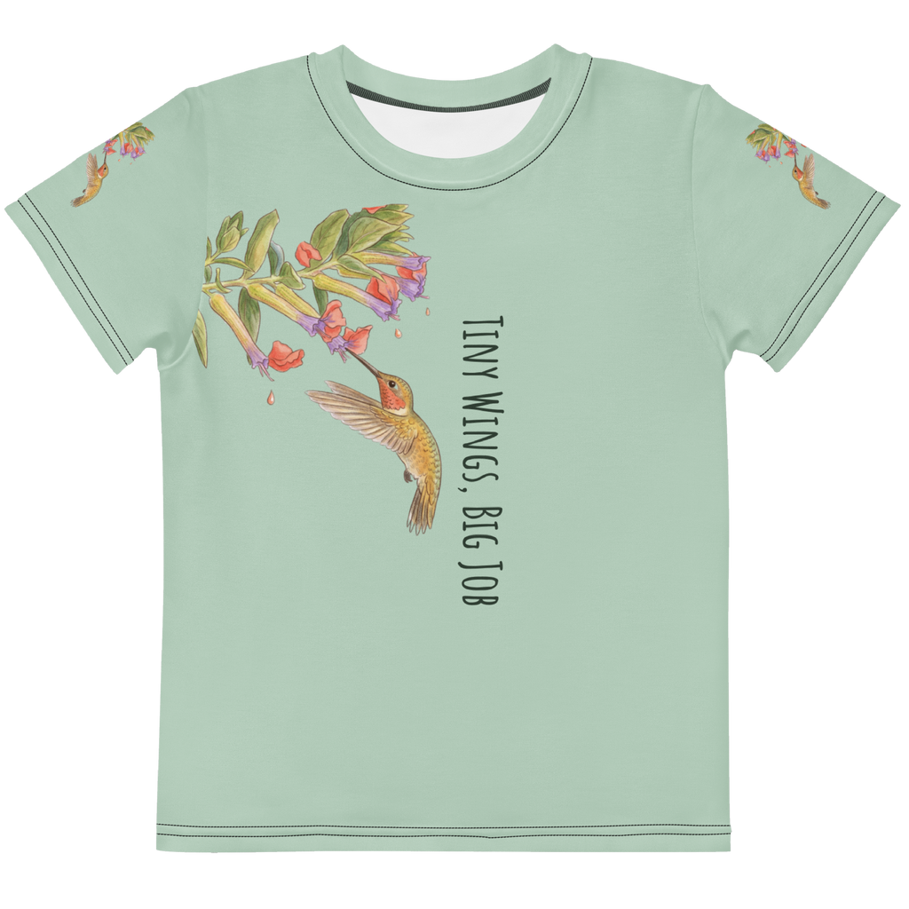 Tiny Wings Big Job AoP Hummingbird Toddler Tee | Tinywing Tales