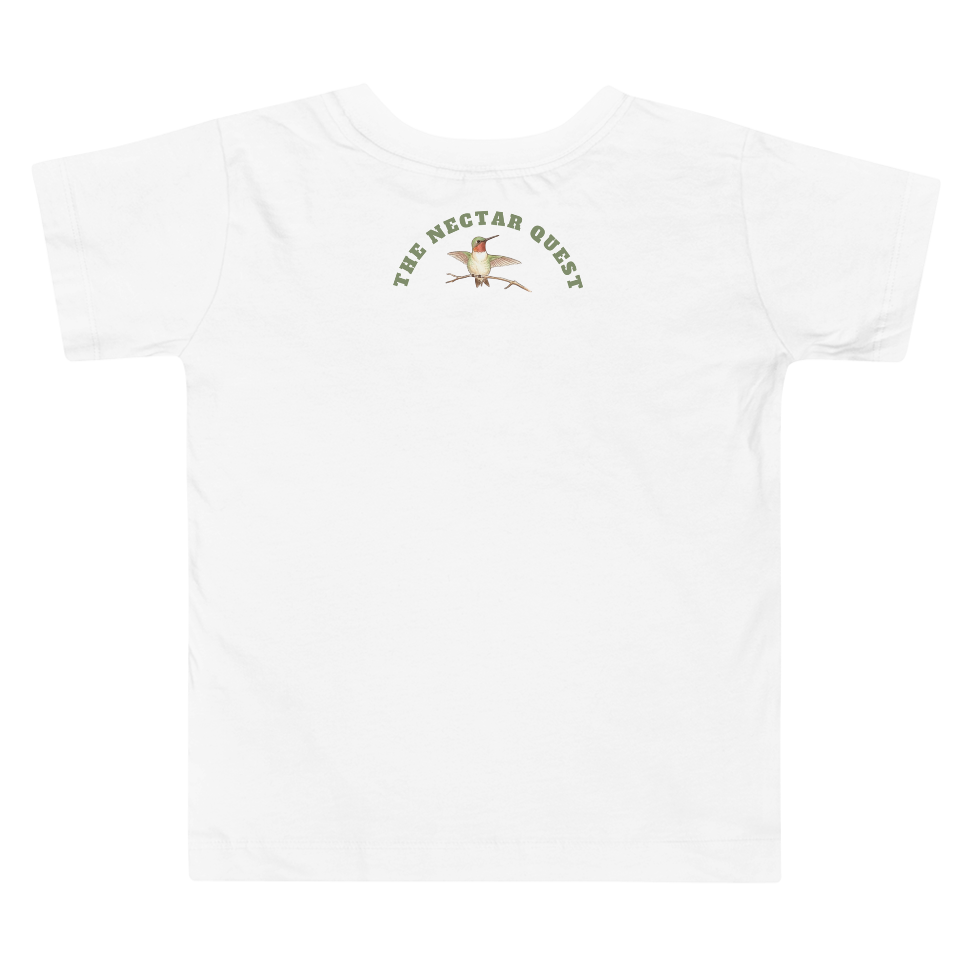 White t-shirt with 'The Nectar Quest' logo on a white background